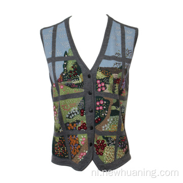 wollen mouwloze vest dames